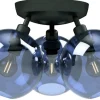 Plafonder-Belid Gloria Plafond 33cm 3L Svartstruktur/Blått Glas