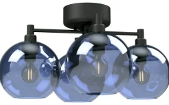 Plafonder < Belid Gloria Plafond 46cm 4L Svartstruktur/Blått Glas