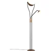 Uplight|Golvläslampor < Trio Lighting Golvlampa LED Chris kaffebrun med läslampa