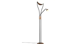 Uplight|Golvläslampor < Trio Lighting Golvlampa LED Chris kaffebrun med läslampa