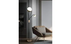 Uplight|Golvläslampor < Trio Lighting Golvlampa LED Chris kaffebrun med läslampa