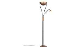 Uplight|Golvläslampor < Trio Lighting Golvlampa LED Chris kaffebrun med läslampa