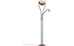 Uplight|Golvläslampor < Trio Lighting Golvlampa LED Chris kaffebrun med läslampa