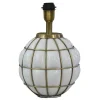 Lampfötter-Hallbergs Grace Kelly Lampfot 38cm Vitt glas / Mässing