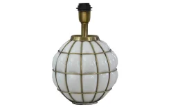 Lampfötter-Hallbergs Grace Kelly Lampfot 38cm Vitt glas / Mässing