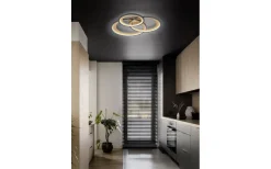 Plafonder < Trio Lighting Granada Plafond LED 3-delad 71cm matt svart/guld
