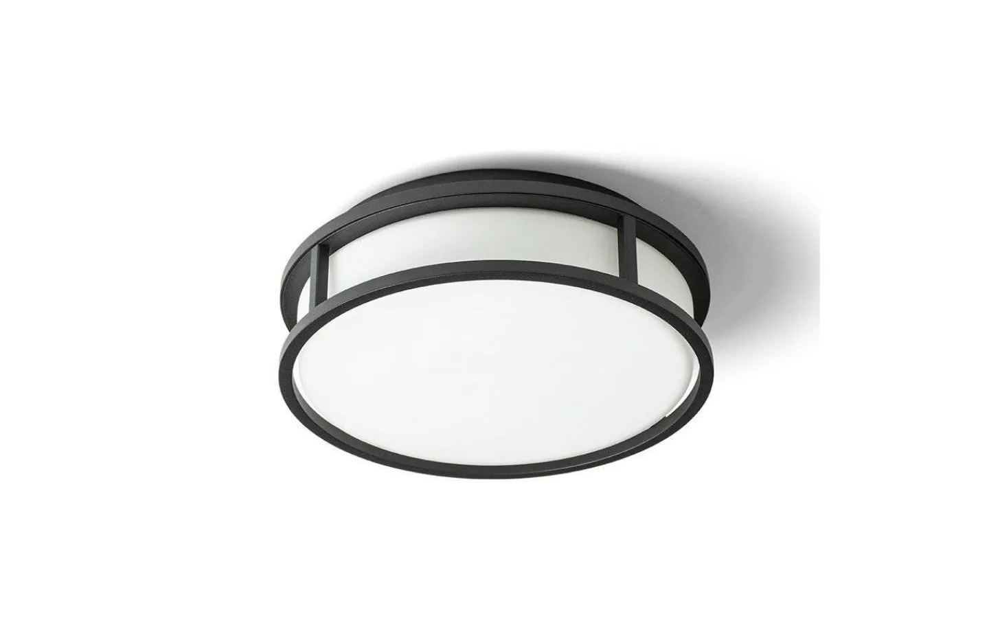 Badrum|Badrumslampor Tak-Rendl Grande Plafond 25cm Svart/Opal 12W LED 3000K IP44