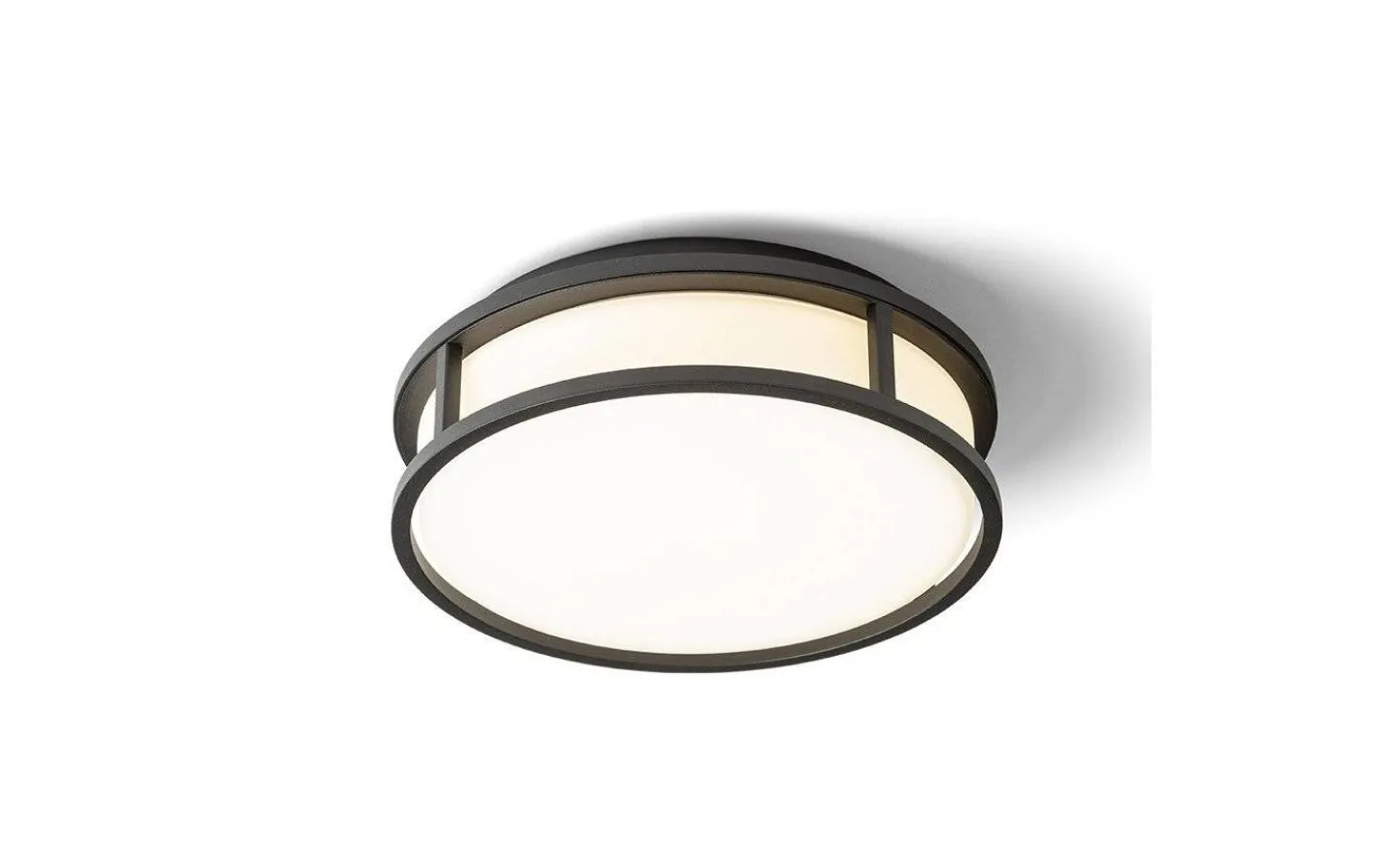 Badrum|Badrumslampor Tak-Rendl Grande Plafond 25cm Svart/Opal 12W LED 3000K IP44