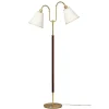 Klassiska Golvlampor|Golvfötter < ArmaturHantverk Gripsholm Golvfot 148cm Mässing/Mahogny