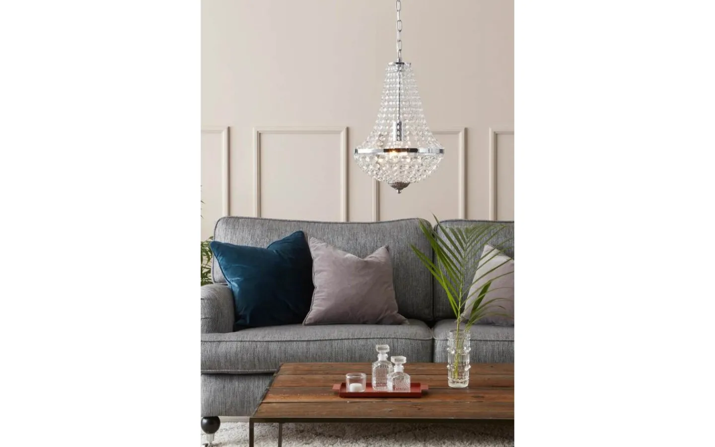 Kristallkronor-Markslojd Gränsö Kristallkrona 30cm Krom