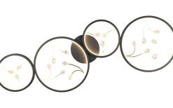 Plafonder-Trio Lighting Groovy Plafond LED 4-delad matt svart/guld