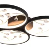 Plafonder < Trio Lighting Groovy Plafond LED 3-delad matt svart/guld