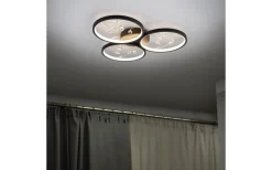 Plafonder < Trio Lighting Groovy Plafond LED 3-delad matt svart/guld