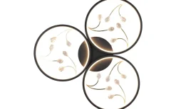 Plafonder < Trio Lighting Groovy Plafond LED 3-delad matt svart/guld