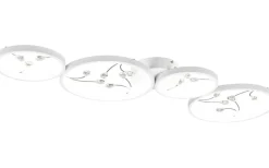 Plafonder < Trio Lighting Groovy Plafond LED 4-delad matt vit/krom