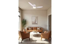 Takfläktar-Reality Göteborg Takfläkt 132cm LED matt vit