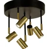 Hall & Trappa|Runda Takspotlights-Aneta Gusto Takspotlight 30cm LED 5x5W 3000K Svart/Mässing