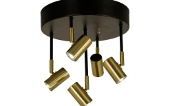 Hall & Trappa|Runda Takspotlights-Aneta Gusto Takspotlight 30cm LED 5x5W 3000K Svart/Mässing