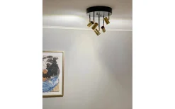 Hall & Trappa|Runda Takspotlights-Aneta Gusto Takspotlight 30cm LED 5x5W 3000K Svart/Mässing