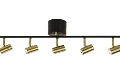 Avlånga Takspotlights|Takspot Med Minst 4 Lampor < Aneta Gusto Takspotlight 80cm LED 5x5W 3000K Svart/Mässing