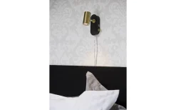 Sovrum|Läslampor < Aneta Gusto Vägglampa LED 5W 3000K Svart/Mässing