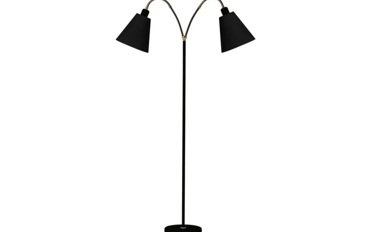 Klassiska Golvlampor|Golvfötter < ArmaturHantverk Haga Golvfot 2L 140cm Svart
