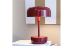 Uppladdningsbara Lampor Utomhus|Uppladdningsbara Lampor Utomhus-Dyberg Larsen Haipot Uppladdningsbar Bordslampa 26cm LED 3000K 3W Mörkröd IP44