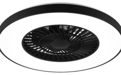 Takfläktar-Reality Halmstad Takfläkt 58cm LED mattsvart stjärnljus