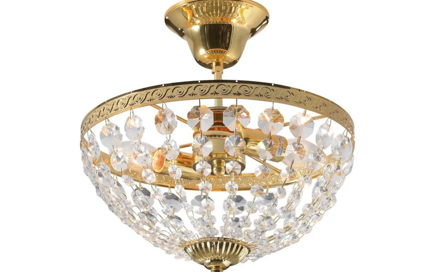 Kristallplafonder-Markslojd Hanaskog Kristallplafond 30cm Guld
