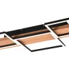 Plafonder-Trio Lighting Harper Plafond LED 65cm mattsvart/trä