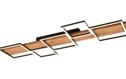 Plafonder-Trio Lighting Harper Plafond LED 115cm mattsvart/trä