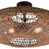 Plafonder-Trio Lighting Hedda Plafond 2xE27 matt svart/sisal
