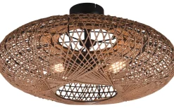 Plafonder-Trio Lighting Hedda Plafond 2xE27 matt svart/sisal