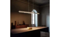 Avlånga Taklampor-Trio Lighting Helios Takpendel LED 82,5-130cm kaffebrun