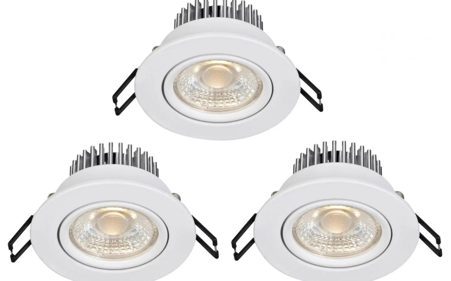 230V Led Spotlights|Infällda Spotlights Badrum-Markslojd Hera Spotlight 3-Pack LED 3000K 255lm 3,6W IP44