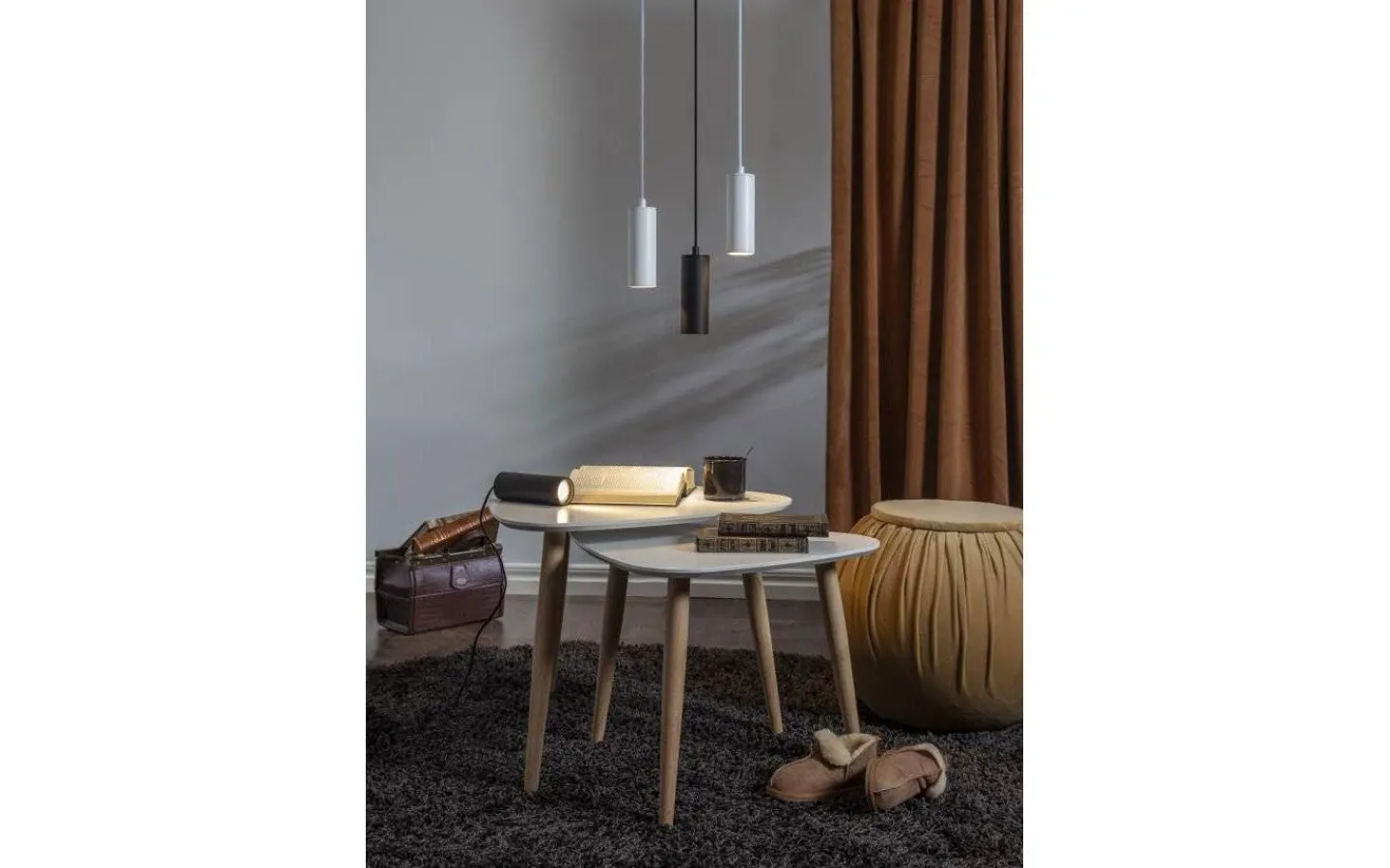 Sladdställ Med Sockel|Fönsterlampor < Star Trading Hide Pendelarmatur GU10 17cm Vit