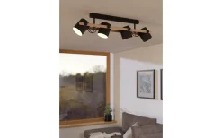 Plafonder-Eglo Hornwood Plafond 109cm Svart/Natur