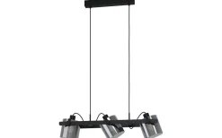 Kök & Matplats|Avlånga Taklampor-Eglo Hornwood Taklampa 78cm 3L Svart
