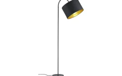 Golvläslampor-Trio Lighting Hostel Golvlampa curve E27 matt svart/guld