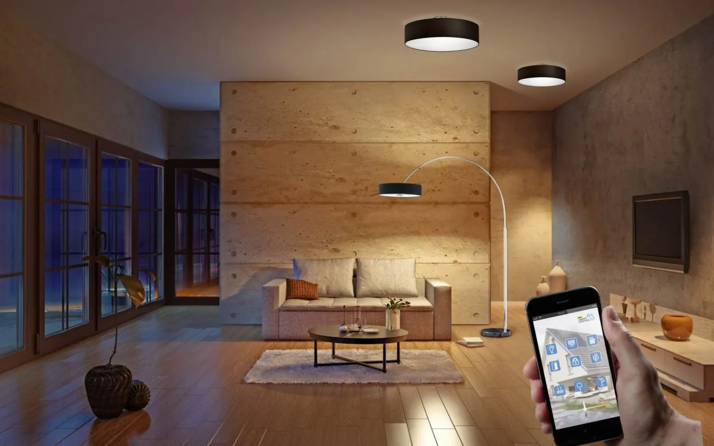Plafonder-Trio Lighting Hotell Plafond 50cm 3xE27 svart