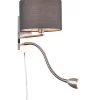 Läslampor < Trio Lighting Hotell Vägglampa med läslampa E14 + LED grå