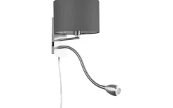 Läslampor < Trio Lighting Hotell Vägglampa med läslampa E14 + LED grå