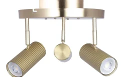 Runda Takspotlights|Takspot Med 3 Lampor-Globen Lighting Hubble Takspotlight 3L 25cm Borstad Mässing