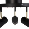 Runda Takspotlights|Takspot Med 3 Lampor-Globen Lighting Hubble Takspotlight 3L 25cm Svart/Mässing