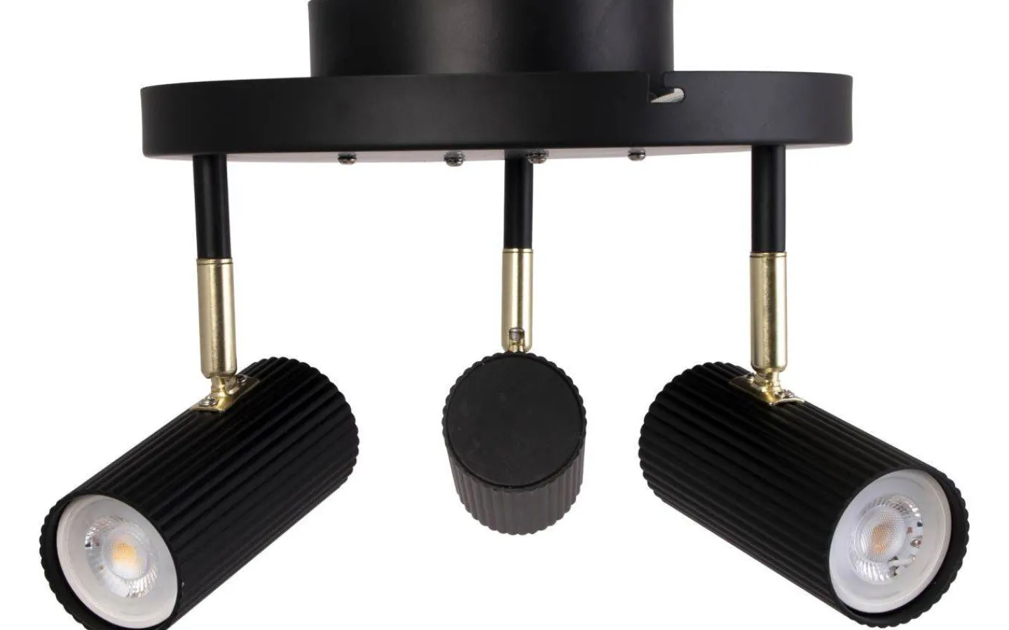 Runda Takspotlights|Takspot Med 3 Lampor-Globen Lighting Hubble Takspotlight 3L 25cm Svart/Mässing