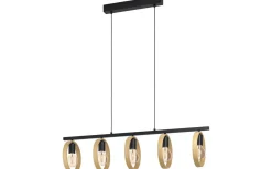 Kök & Matplats|Avlånga Taklampor-Eglo Ipsden Taklampa 101cm 5L Svart