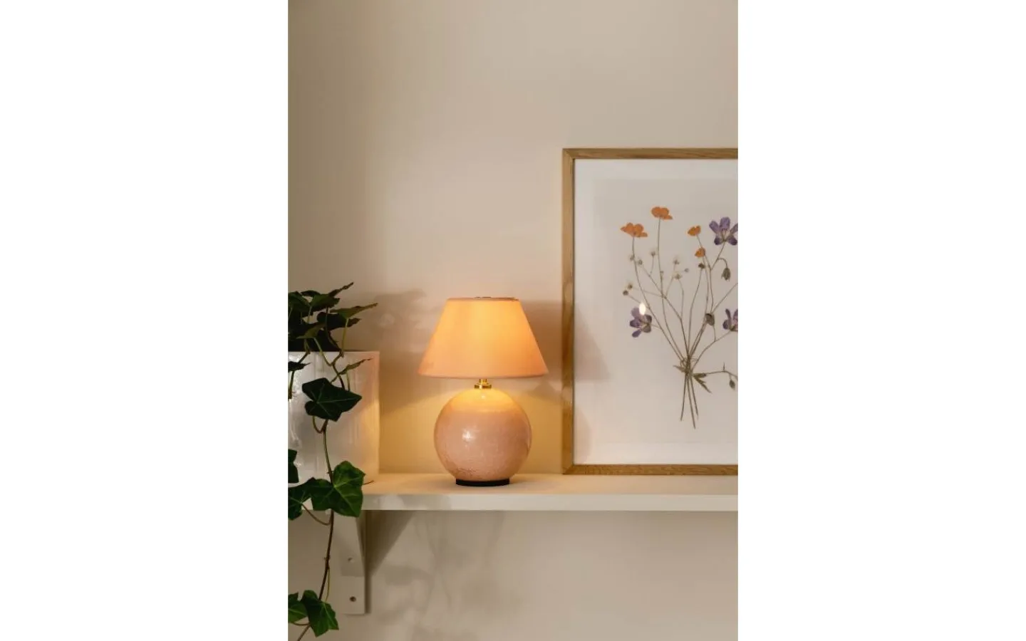 Uppladdningsbara Lampor Inomhus|Bordslampor-Globen Lighting Iris Portabel Bordslampa 23cm Blush