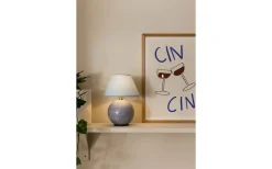 Uppladdningsbara Lampor Inomhus|Bordslampor < Globen Lighting Iris Portabel Bordslampa 23cm Duvblå