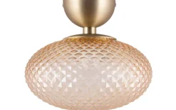 Hall & Trappa|Plafonder-Globen Lighting Jackson Plafond 28cm E27 Amber/Borstad Mässing