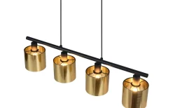Avlånga Taklampor < Reality Jason Takpendel 4-delad E14 matt svart/guld